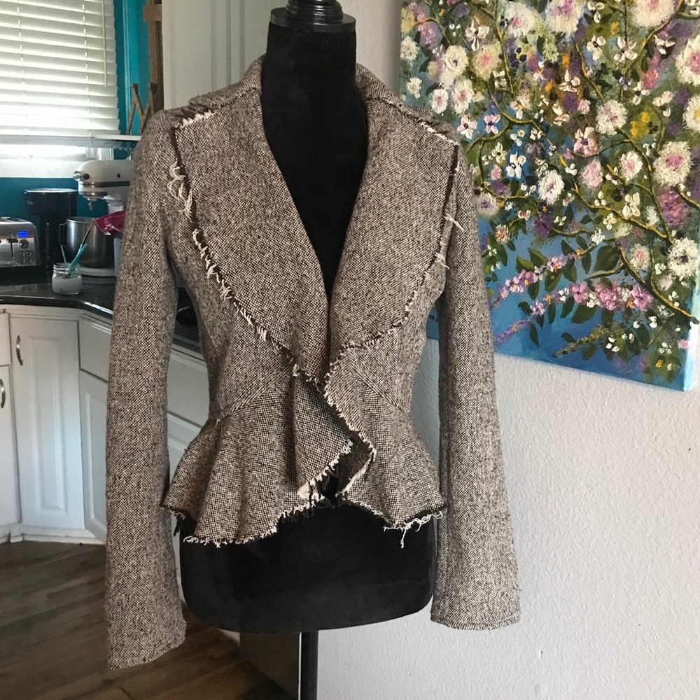 Banana Republic Tweed Fringe Blazer/ Jacket